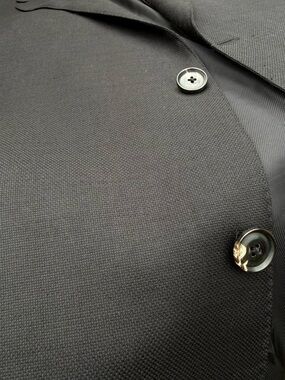 Pal Zileri Sport Coat Blazer 48R US 58 EU Black 100% Wool Textured Made In Italy
